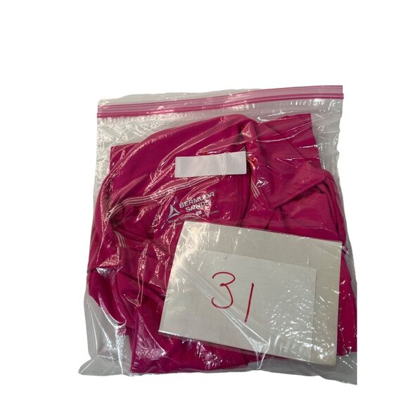 Bermuda Sands Pink Large Short Sleeve LOGO Golf Shirt 31a - Picture 9 of 9